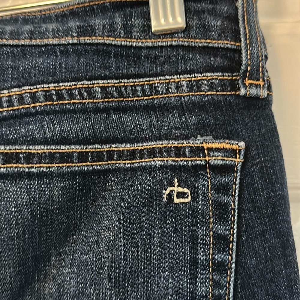Women’s Rag & Bone Dark Blue Stretch Denim Straight Leg Jeans Size 26 - Picture 6 of 8